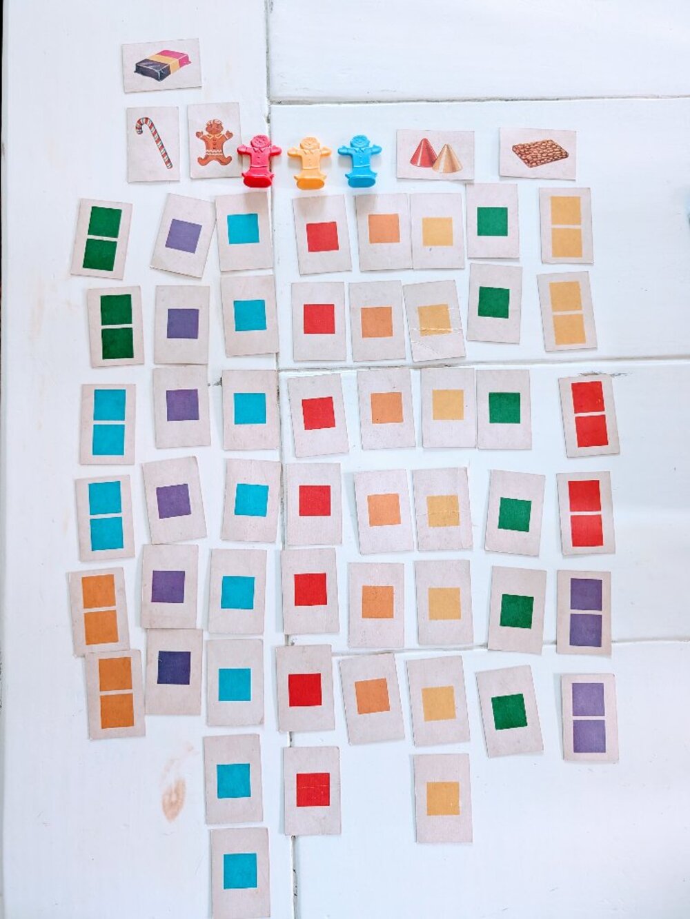 VTG 1962 Candy Land Game Pieces 57 Cards & Gingerbread Markers Milton Bradley